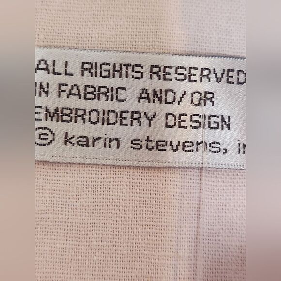 Vtg Karin Stevens 14 PastelPink LINENBlendFaux2Piece Women Midi Embroidery Dress - Picture 3 of 13